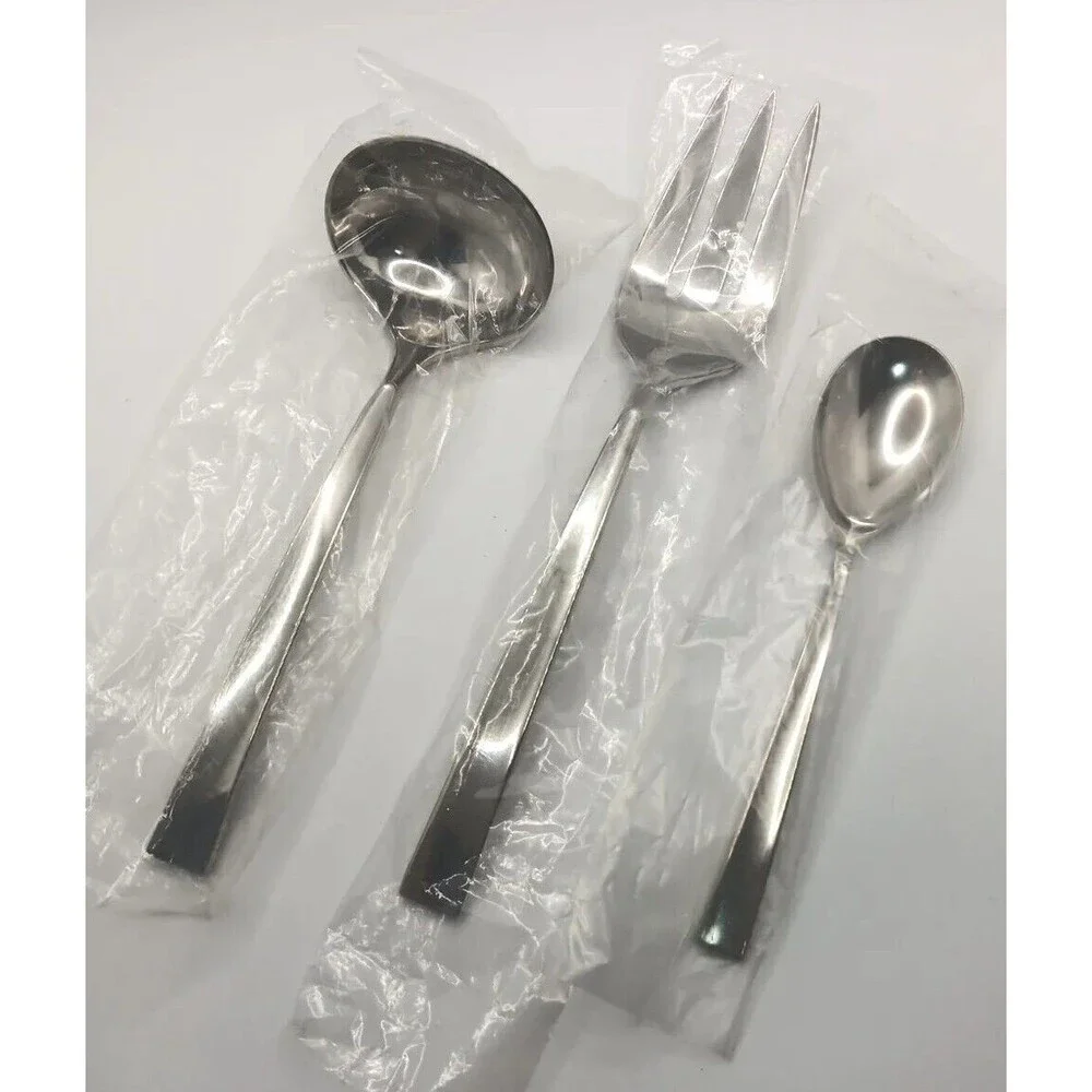 Donna Karan Ascend by LENOX 3 Piece Server Hostess Set 18/10 Stainless New